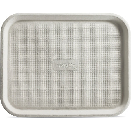 Savaday® Molded Fiber Food Trays - White 1’’ Deep - 100/Carton - Storage