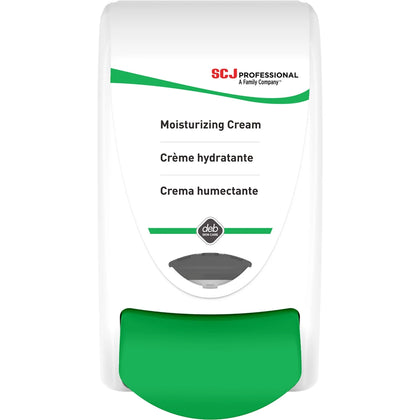 SC Johnson Moisturizing Cream Dispenser - Green - Plastic & Glass - 1 Unit - Skin Care Dispensers Refills