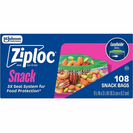 SC Johnson Snack Size Storage Bags - Textured - Clear - Plastic - Food