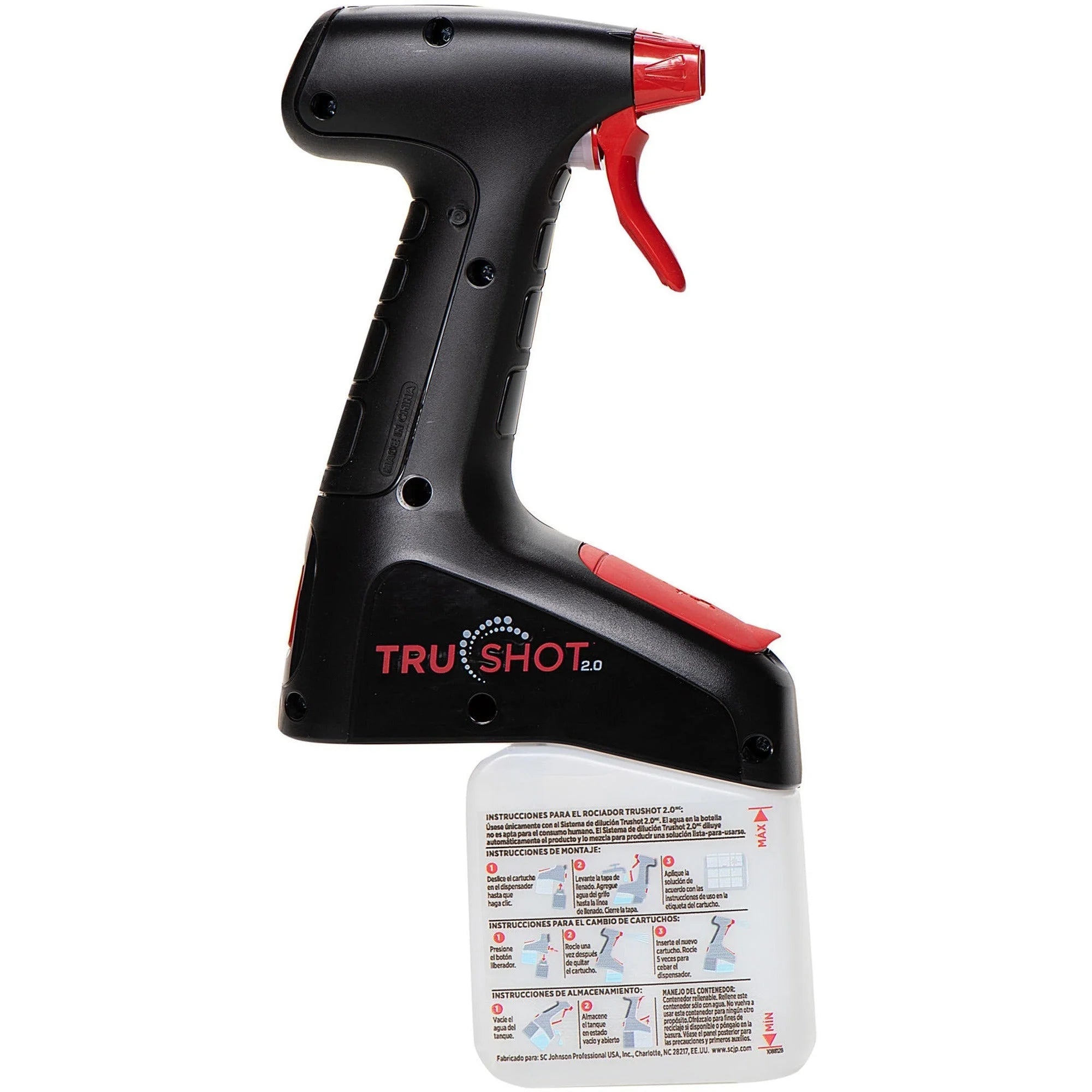 SC Johnson TruShot 2.0 Trigger Dispenser - Black & Red - 4/Carton - Sprayer Dispensing Accessories