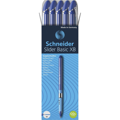 Schneider Slider Basic XB Ballpoint Pen - Extra Broad 1.4mm - Blue Ink - Pack of 10 - Pens
