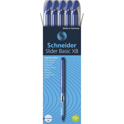 Schneider Slider Basic XB Ballpoint Pen - Extra Broad 1.4mm - Blue Ink - Pack of 10 - Pens