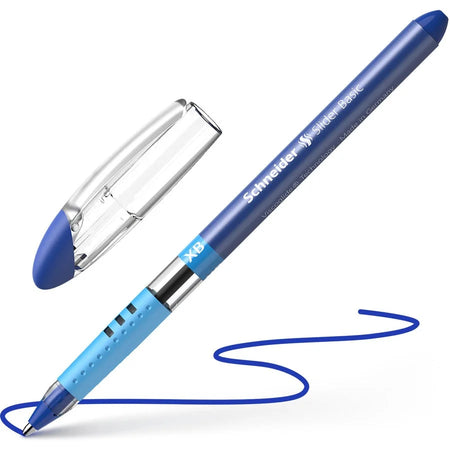 Schneider Slider Basic XB Ballpoint Pen - Extra Broad 1.4mm - Blue Ink - Pack of 10 - Pens