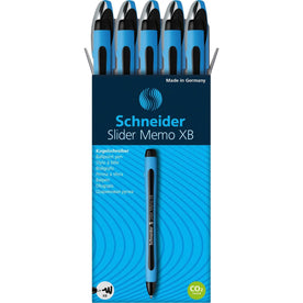 Schneider Slider Memo XB Ballpoint Pen - Extra Broad Point - Black Ink - 10 Pack - Pens