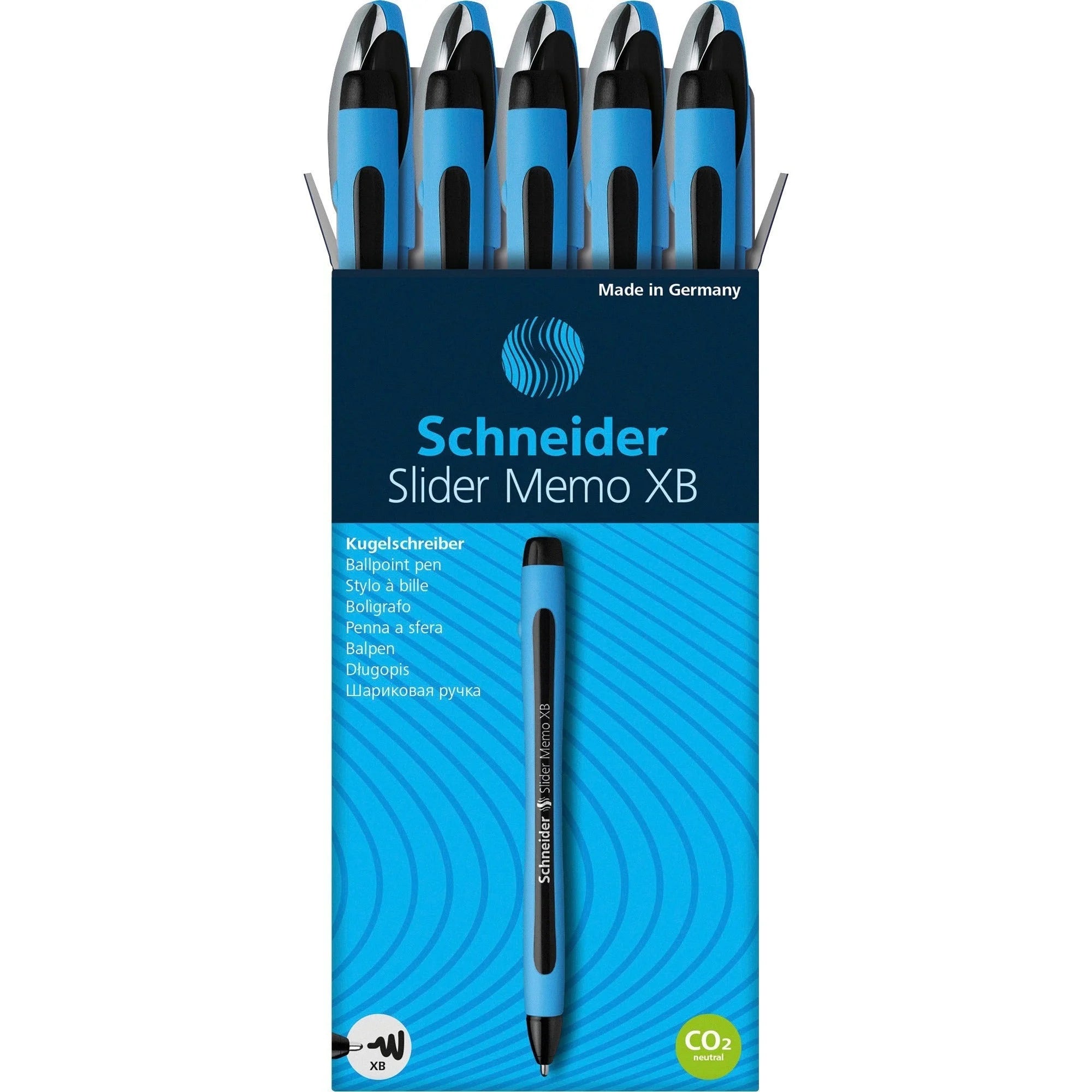 Schneider Slider Memo XB Ballpoint Pen - Extra Broad Point - Black Ink - 10 Pack - Pens