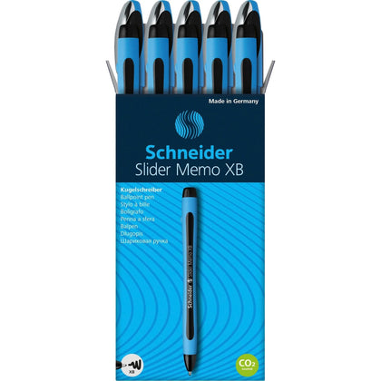 Schneider Slider Memo XB Ballpoint Pen - Extra Broad Point - Black Ink - 10 Pack - Pens