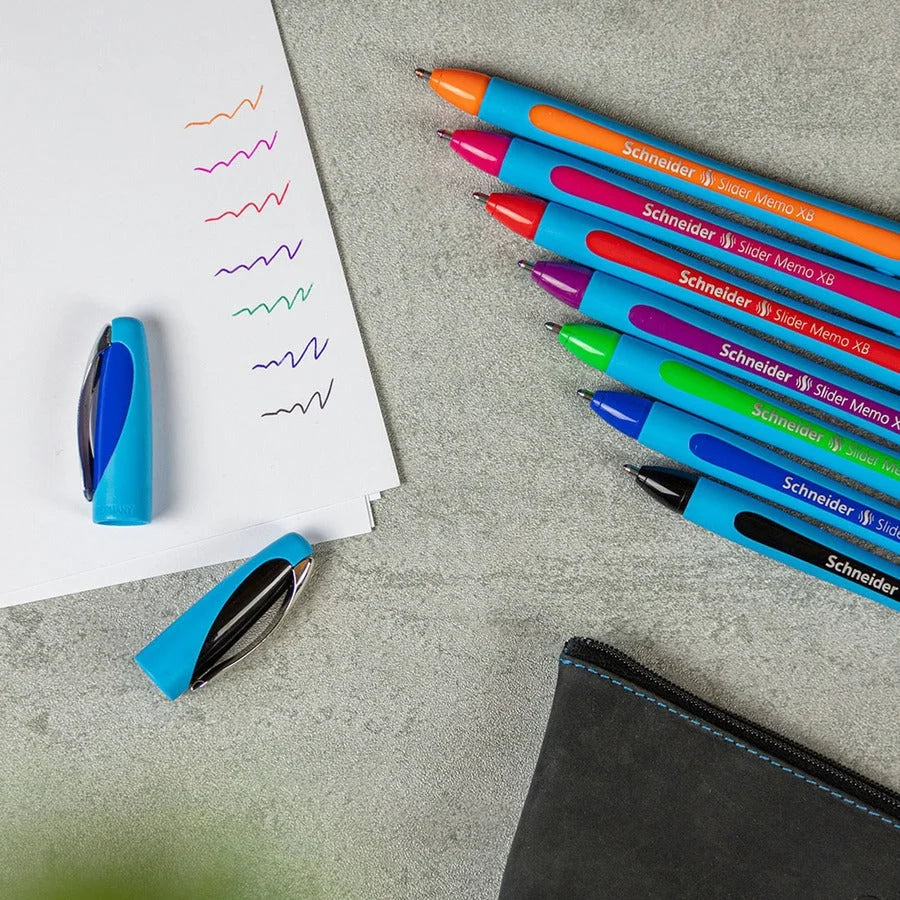 Schneider Slider Memo XB Ballpoint Pen - Extra Broad Point - Black Ink - 10 Pack - Pens