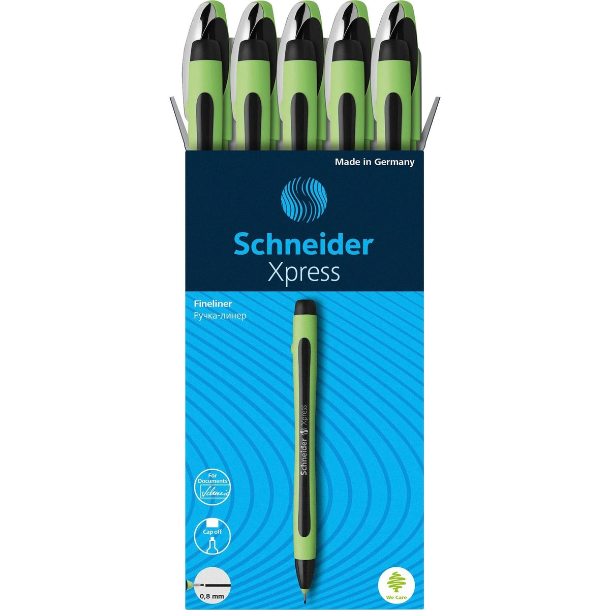 Schneider Xpress Fineliner Pen: 0.8mm Medium Point Black Ink - 10 Pack - Pens
