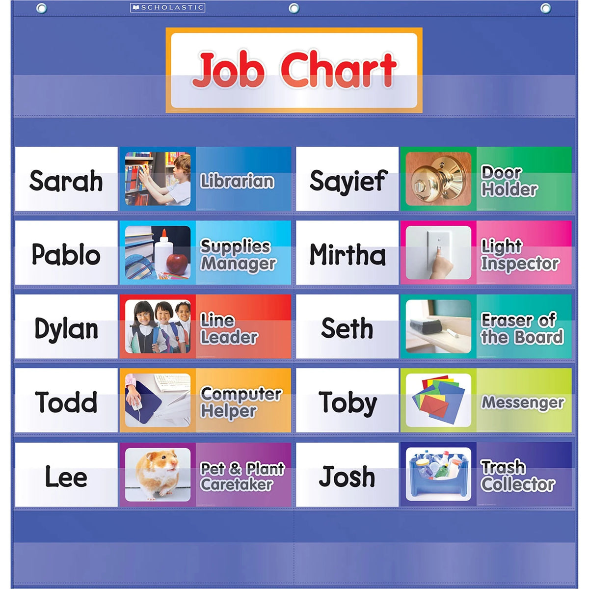 Scholastic Class Jobs Pocket Chart - Skill Learning Tool - Charts & Accessories