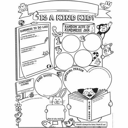 Scholastic Kindness Personal Poster - 9.2’’ x 7’’ - Black & White - Posters