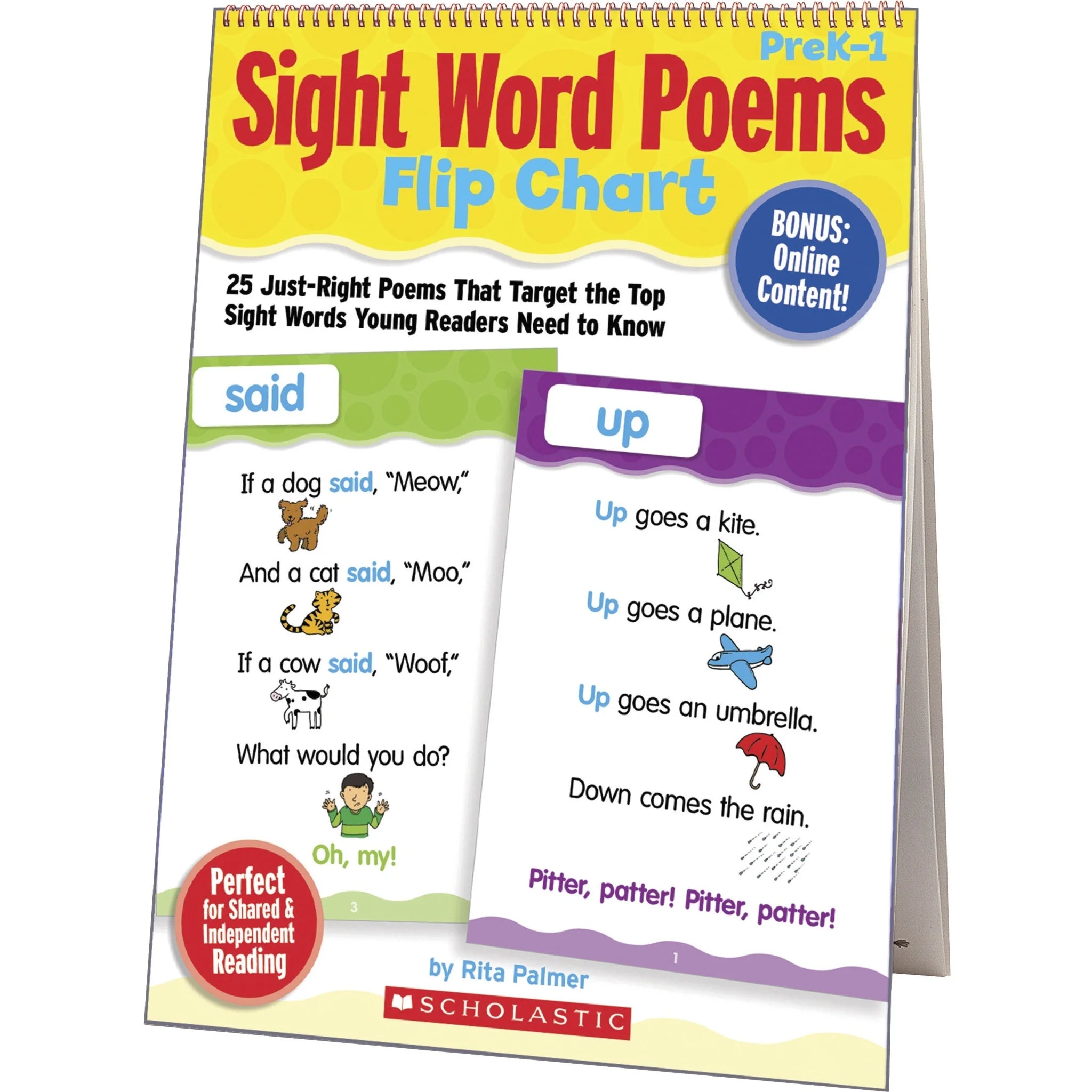 Scholastic Sight Word Poems Flip Chart: Fun Learning for Words & Rhyming - Pocket Charts Accessories