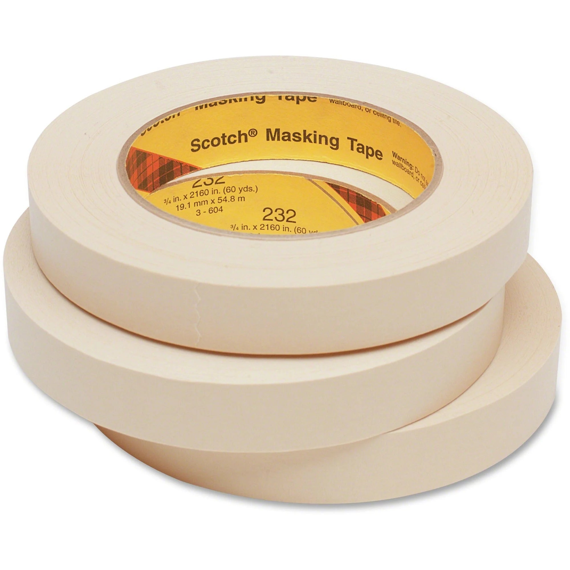 Scotch 232 High-performance Masking Tape - 60 yd Length - 0.75’’ Width - 6.3 mil Thickness