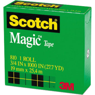 Scotch 3/4’’W Magic Tape - 27.78 yd Length x 0.75’’ Width - 1’’ Core - Matte - Clear - Tear Resistant Split - General