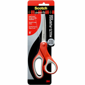 Scotch 8’’ Multipurpose Scissors - Stainless Steel - Red/Silver - 1 Each