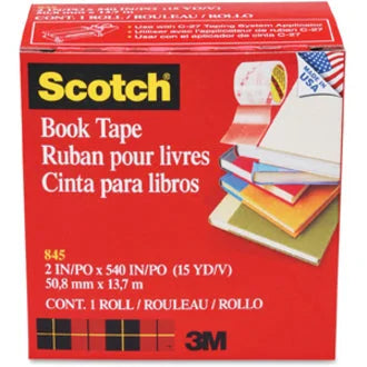 Scotch Book Tape: 15 yd x 2’’ - Clear Acrylic - Crack Resistant - Repair Reinforce Protect - Tapes