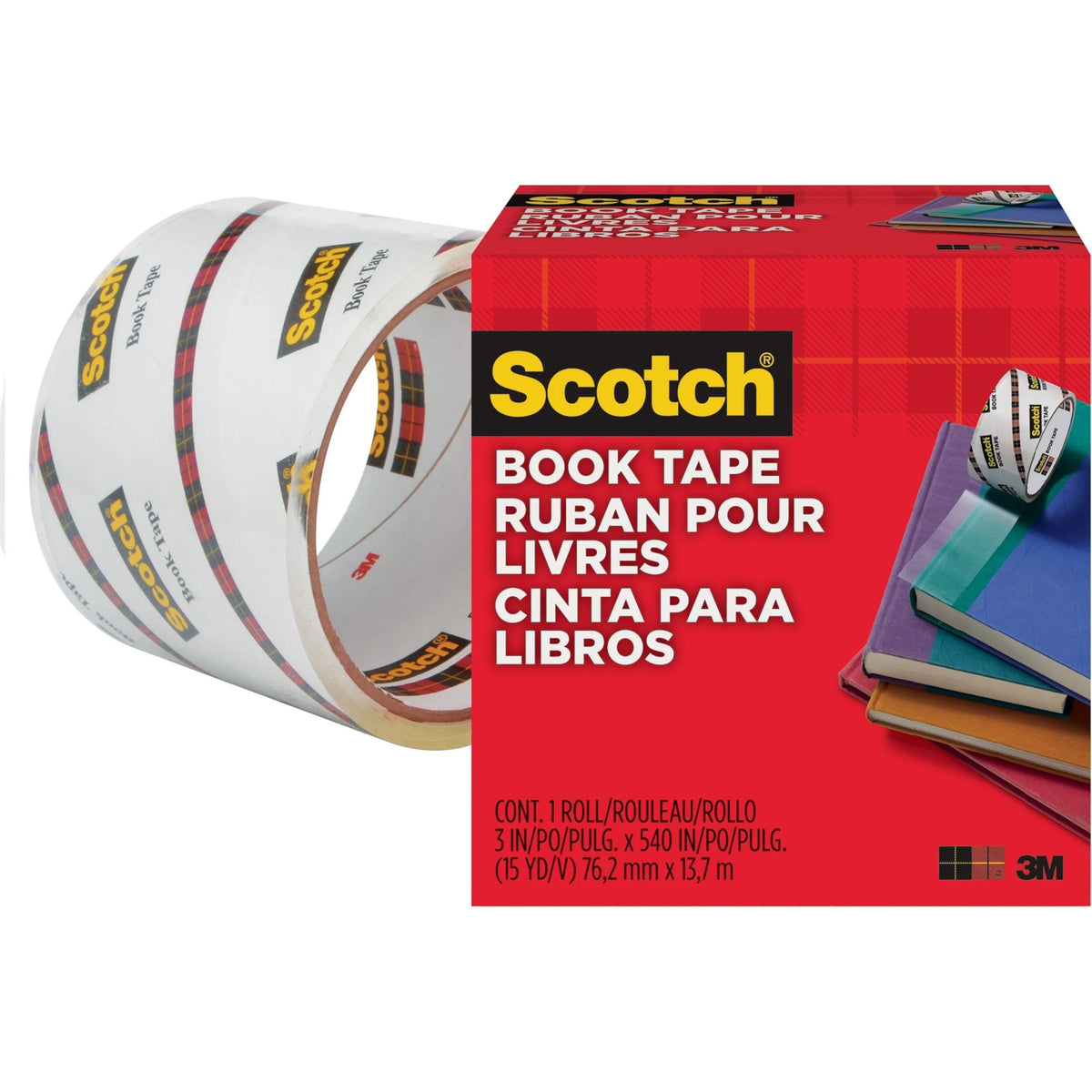 Scotch Book Tape: 15 yd x 3’’ - Clear Acrylic for Repairing & Protecting - Tapes