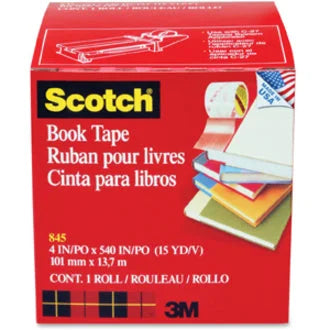Scotch Book Tape: 15 yd x 4’’ - Clear Acrylic - Repair Reinforce Protect - Tapes