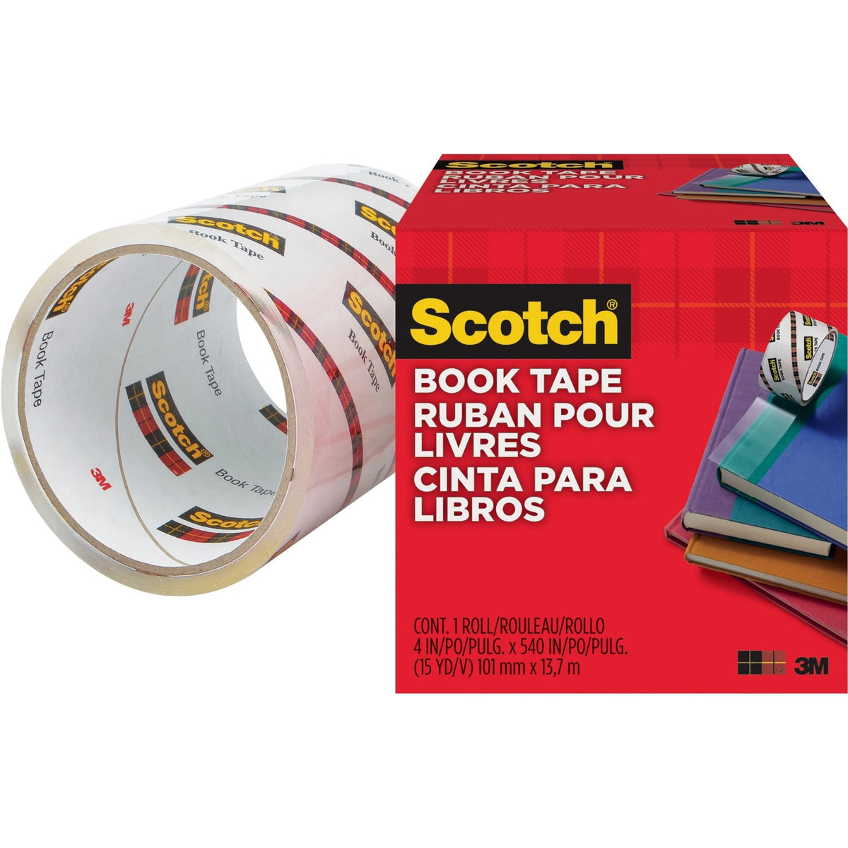 Scotch Book Tape: 15 yd x 4’’ - Clear Acrylic - Repair Reinforce Protect - Tapes