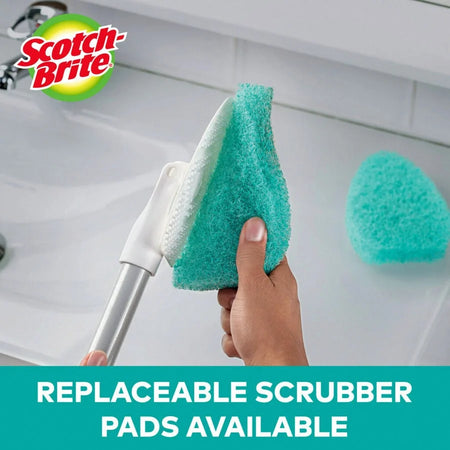 Scotch-Brite Bath Scrubber: 24’’ Handle Length Plastic - 4/Carton - Sponges Cleaning Pads & Wipers