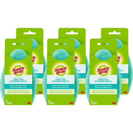 Scotch-Brite Bath Scrubber Refills: Convenient 6-Pack - Sponges Cleaning Pads & Wipers