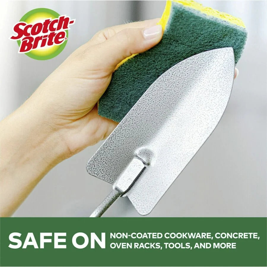 Scotch-Brite Heavy-Duty Scrub Sponges - 6-Pack Green & Yellow - Cleaning Pads Wipers