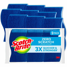 Scotch-Brite Non-Scratch Scrub Sponges - Gentle Cleaning - 9/Pack - Pads & Wipers