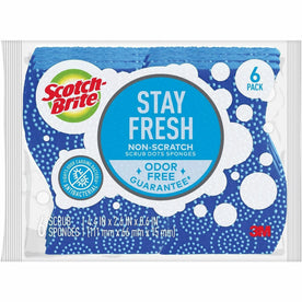 Scotch-Brite Non-Scratch Sponge - Gentle Cleaning - 6/Pack - Blue - Sponges Pads & Wipers