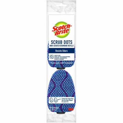 Scotch-Brite Scrub Dots Dishwand Refill - 2 Pack - Blue - Sponges Cleaning Pads & Wipers