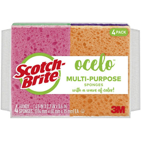 Scotch-Brite StayFresh Sponge: 5.8’’ Height x 4.6’’ Width Depth - 4/Pack - Sponges Cleaning Pads & Wipers