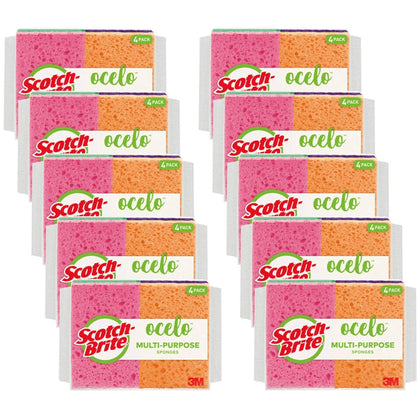 Scotch-Brite StayFresh Sponges: 4-Pack Cellulose Assorted Colors - Sponges Cleaning Pads & Wipers