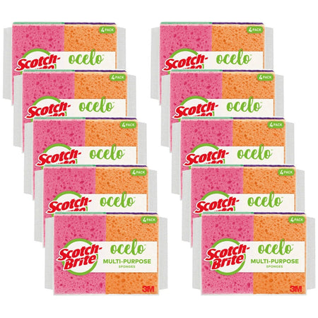 Scotch-Brite StayFresh Sponges: 4-Pack Cellulose Assorted Colors - Sponges Cleaning Pads & Wipers