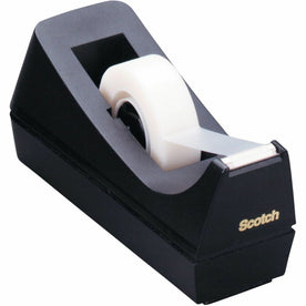 Scotch C38 Desk Tape Dispenser - Holds Total 1 Tape(s) - 1’’ Core - Plastic - Black - Each - Dispensers