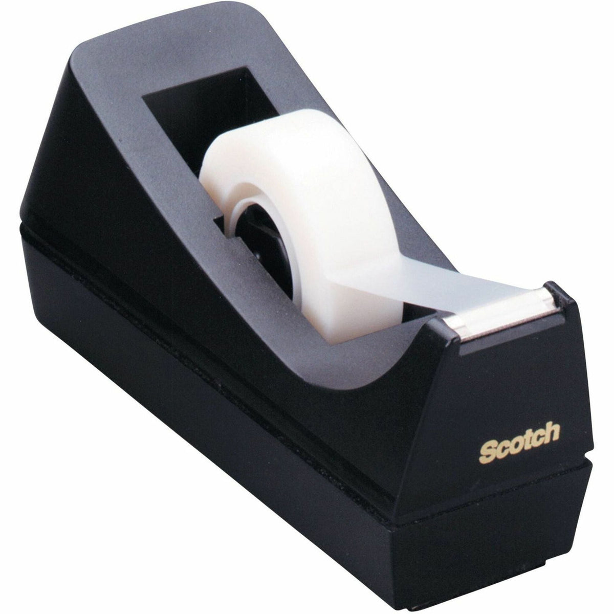 Scotch C38 Desk Tape Dispenser - Holds Total 1 Tape(s) - 1’’ Core - Plastic - Black - Each - Dispensers