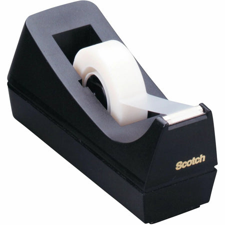 Scotch C38 Desk Tape Dispenser - Holds 1 - Black Plastic - Dispensers