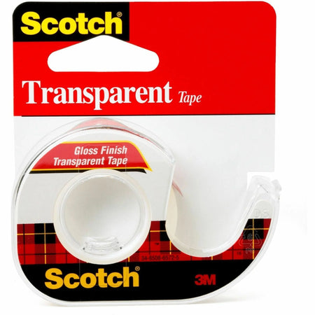 Scotch Gloss Finish Transparent Tape 25 ft Length x 0.75’’ Width Clear 1 Roll Dispenser Included 1’’ Core Handheld