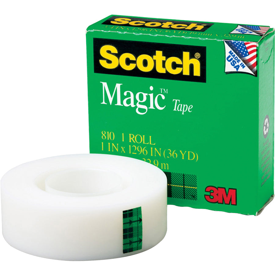 Scotch Invisible Magic Tape - 36 yd Length x 1’’ Width - Core - Matte - Clear - Split Resistant Tear - General