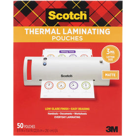 Scotch Laminating Pouches: 8.90’’ x 11.40’’ 3 mil - Double Sided Clear - 50 Pack - Supplies