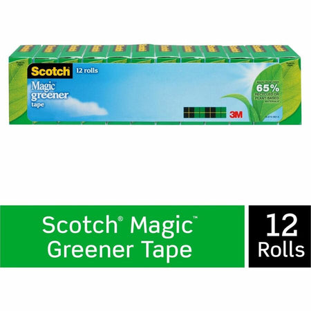 Scotch 3/4’’W Magic Greener Tape Rolls - 25 yd Length x 0.75’’ Width - 1’’ Core - Matte - Clear - General Purpose/Office
