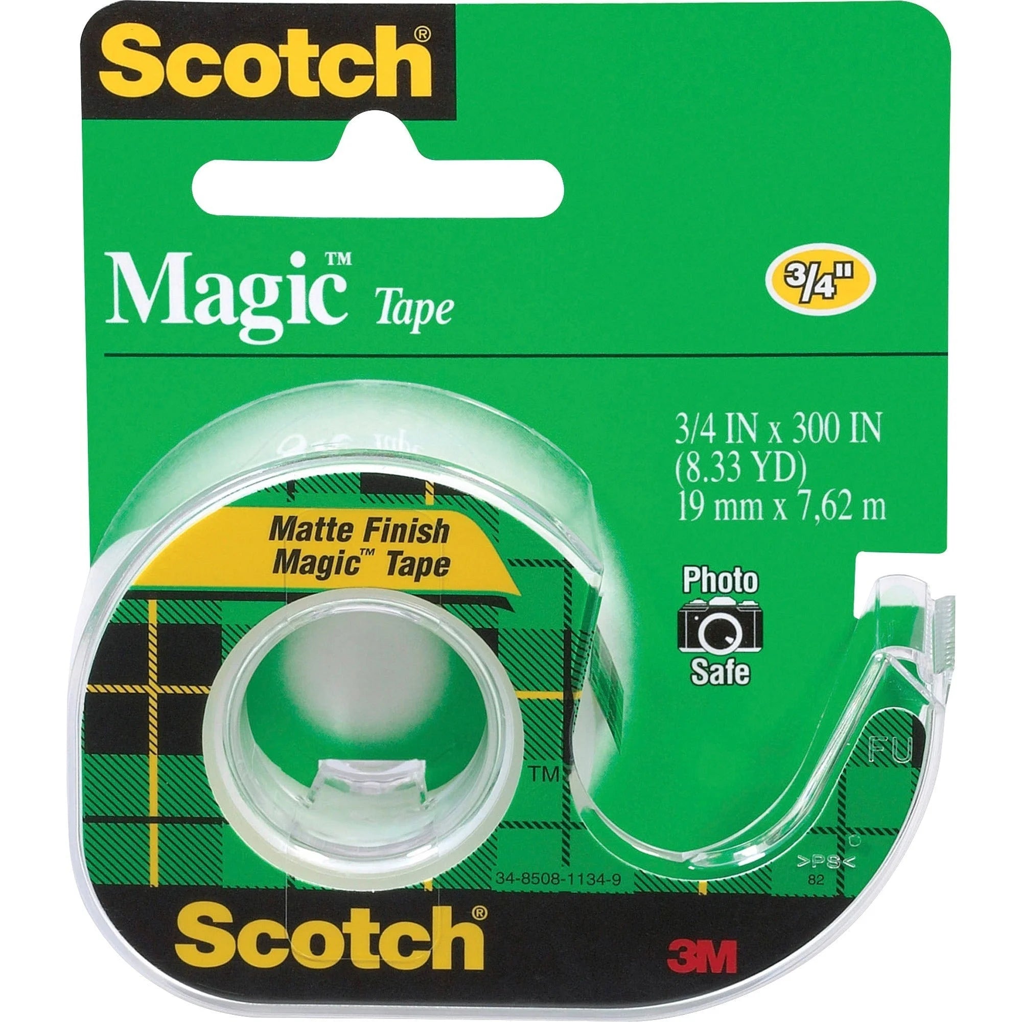 Scotch Magic Matte Finish Tape - Clear 25 ft x 0.75’’ - Dispenser Included - General Purpose/Office