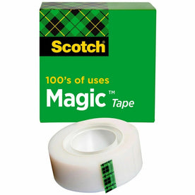 Scotch 3/4’’W Magic Tape - 36 yd Length x 0.75’’ Width - 1’’ Core - Matte - Clear - Split Resistant Tear - General