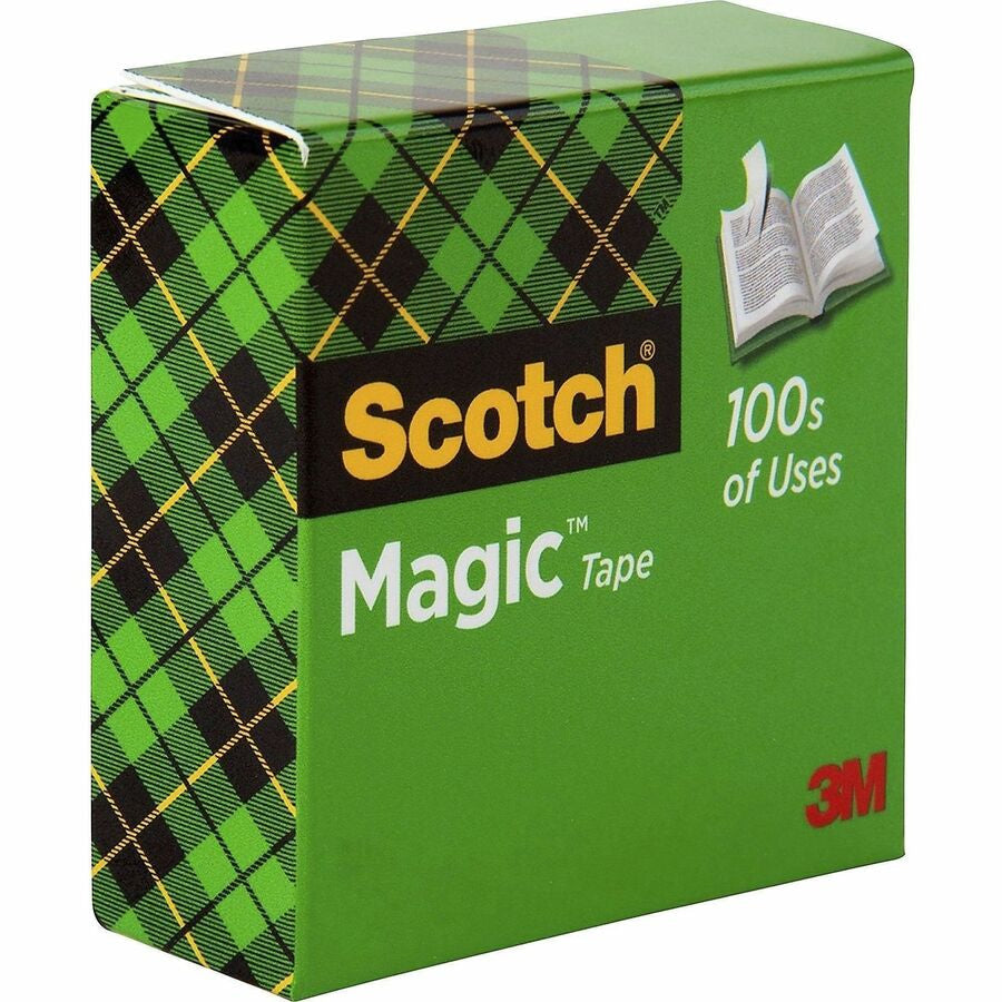 Scotch Magic Tape - 36 yd Length x 0.50’’ Width - 1’’ Core - Matte - Clear - Split Resistant Tear - General