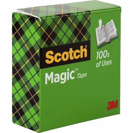 Scotch Magic Tape - 36 yd Length x 0.50’’ Width - 1’’ Core - Matte - Clear - Split Resistant Tear - General