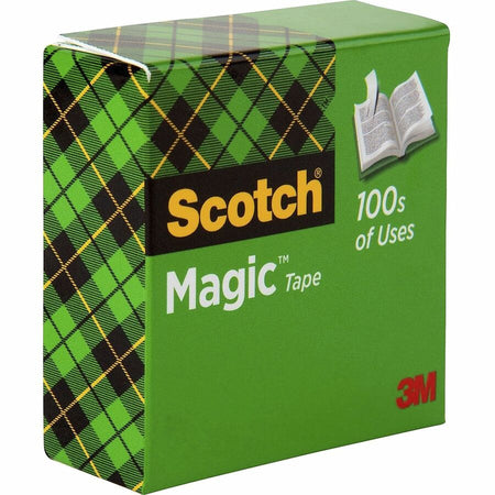 Scotch Magic Tape - 36 yd Length x 0.50’’ Width - 1’’ Core - Matte - Clear - Split Resistant Tear - General
