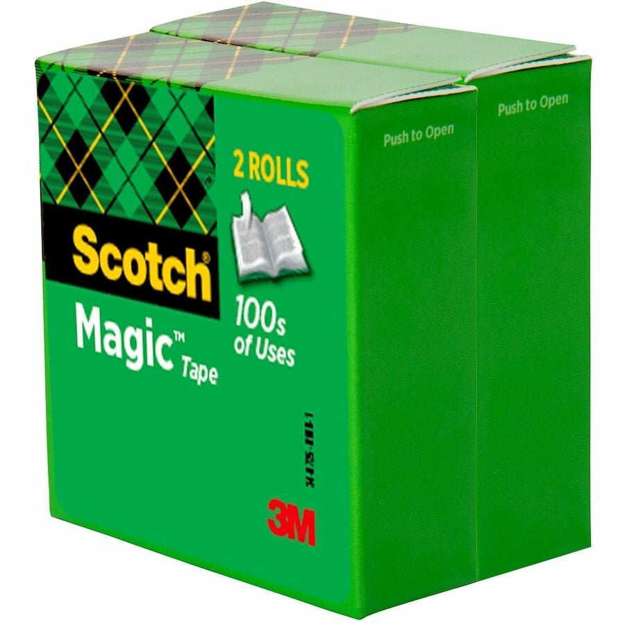 Scotch Magic Tape - 72 yd Length x 0.75’’ Width - 3’’ Core - Clear - Split Resistant Tear - General Purpose/Office