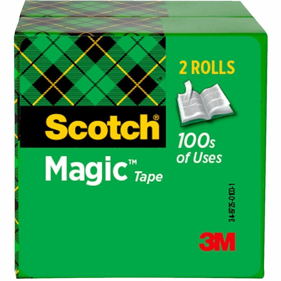 Scotch Magic Tape - 72 yd Length x 0.75’’ Width - 3’’ Core - Clear - Split Resistant Tear - General Purpose/Office