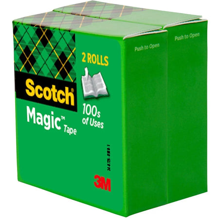 Scotch Magic Tape: 72 yd x 0.75’’ - Clear - 3’’ Core - 2 Pack - General Purpose/Office Tape