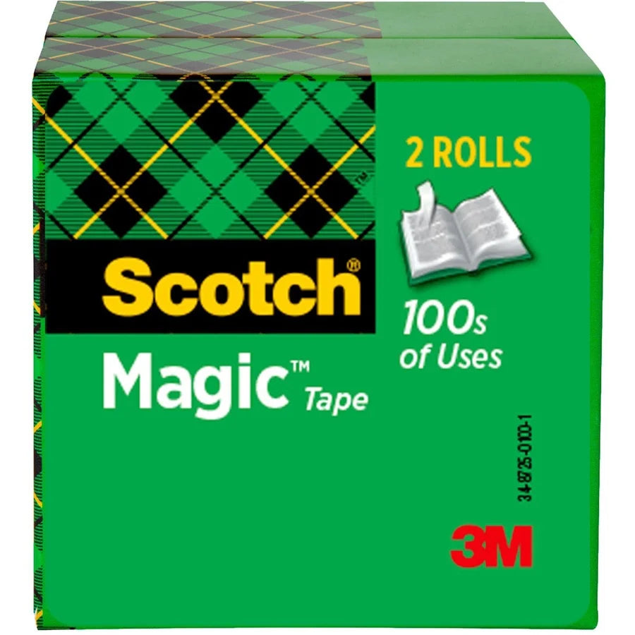 Scotch Magic Tape: 72 yd x 0.75’’ - Clear - 3’’ Core - 2 Pack - General Purpose/Office Tape