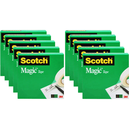 Scotch 3/4’’W Magic Tape - 27.78 yd Length x 0.75’’ Width - 1’’ Core - Matte - Clear - Split Resistant Tear - General