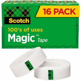 Scotch 3/4’’W Magic Tape - 27.78 yd Length x 0.75’’ Width - 1’’ Core - Matte - Clear - Split Resistant Tear - General
