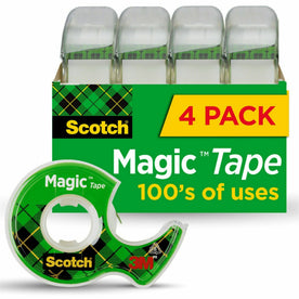Scotch Nonyellowing Magic Tape Dispenser - 25 ft Length x 0.75’’ Width - 1’’ Core - Matte - Clear - Included - General